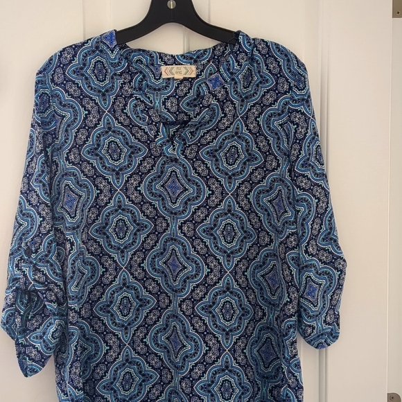 Pink Rose Tops - Retro Large Multicolored Blouse